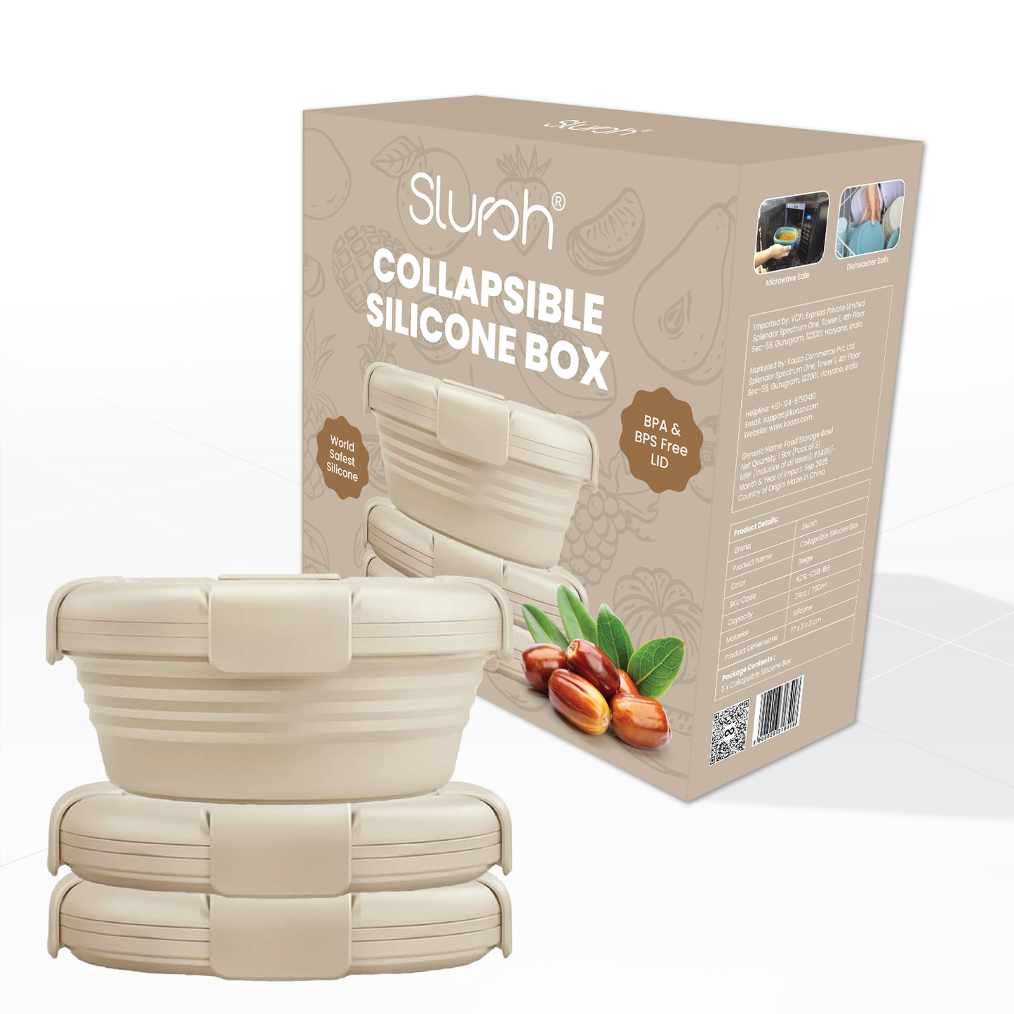 Collapsible Silicone Box (Pack of 3)
